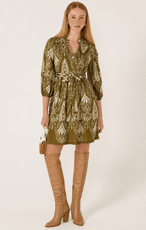 Dresses Multi Occasion KIRRA SHIFT DRESS IN OLIVE CREAM