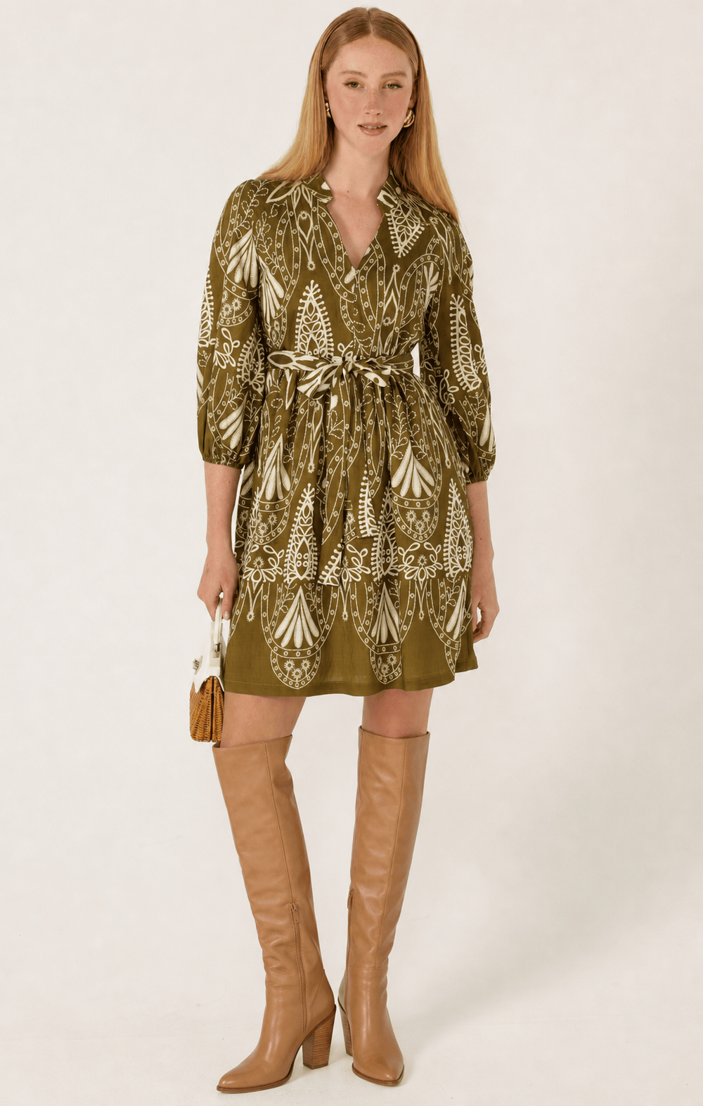 Dresses Multi Occasion KIRRA SHIFT DRESS IN OLIVE CREAM