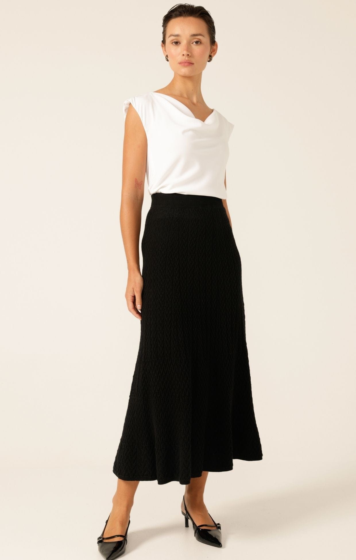 Tops COWL BIAS TOP IN IVORY