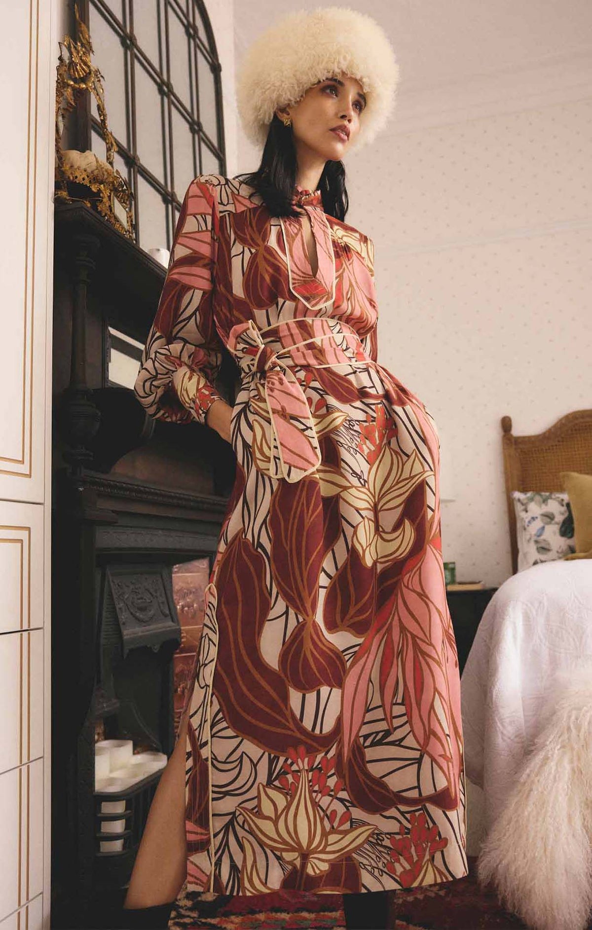 Dresses Multi Occasion EDITH COLUMN DRESS IN CATHEDRAL BOTANIC