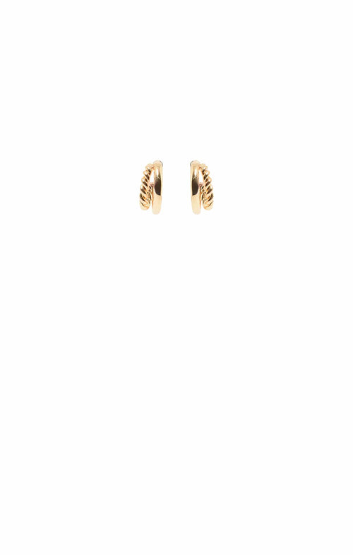 Earrings OS / GOLD NINA DOUBLE HOOP EARRINGS IN GOLD
