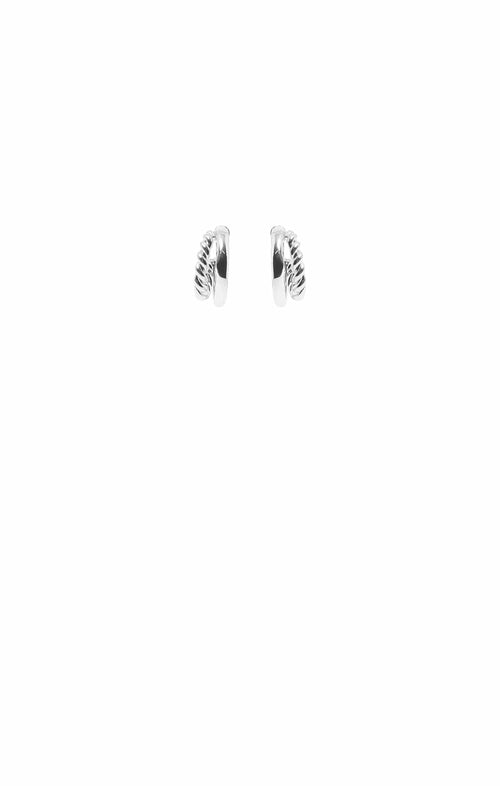 Earrings OS / SILVER NINA DOUBLE HOOP EARRINGS IN SILVER