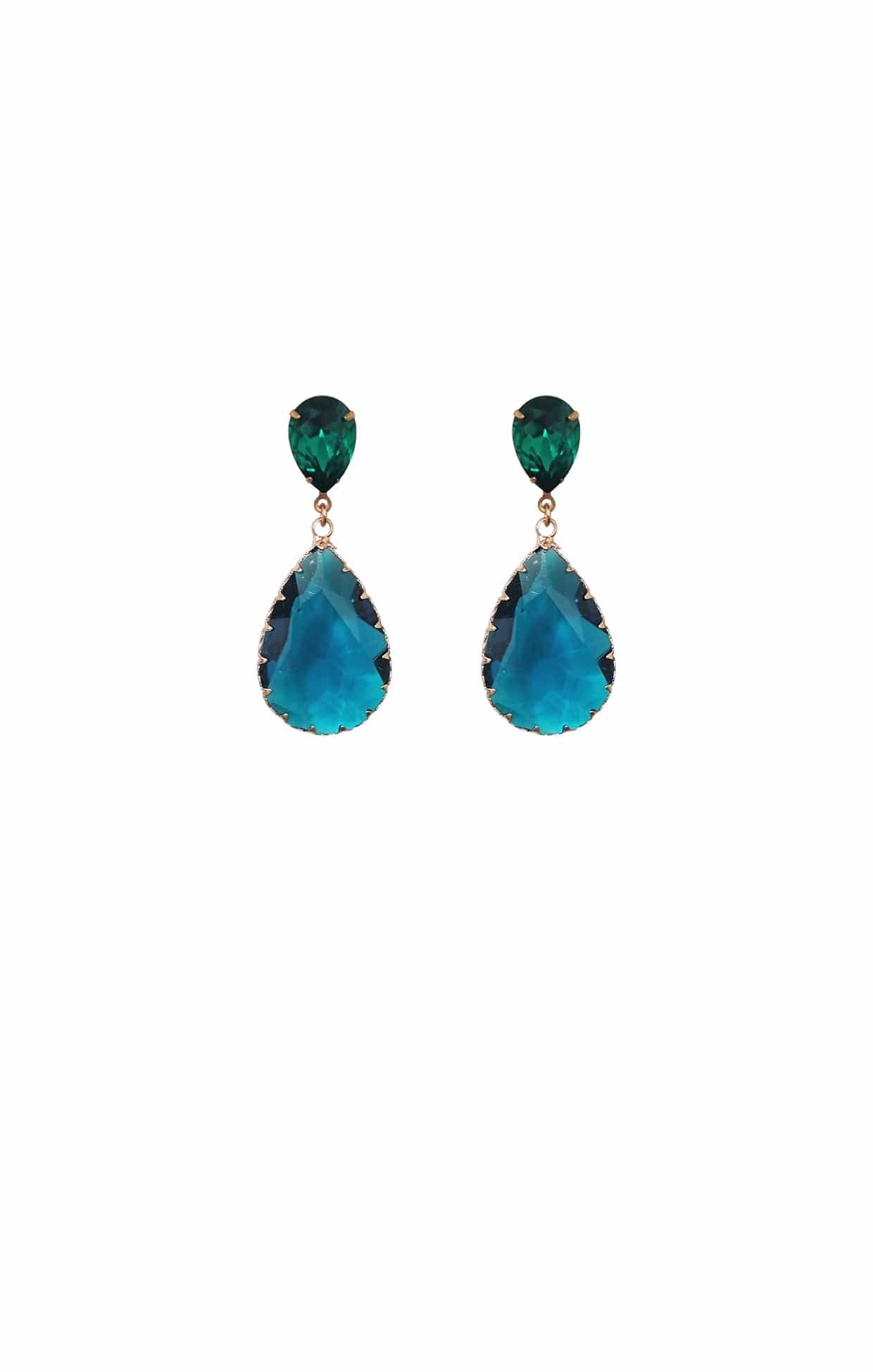 Sylvie Drop Earrings in Teal by Paula Hall SACHA DRAKE