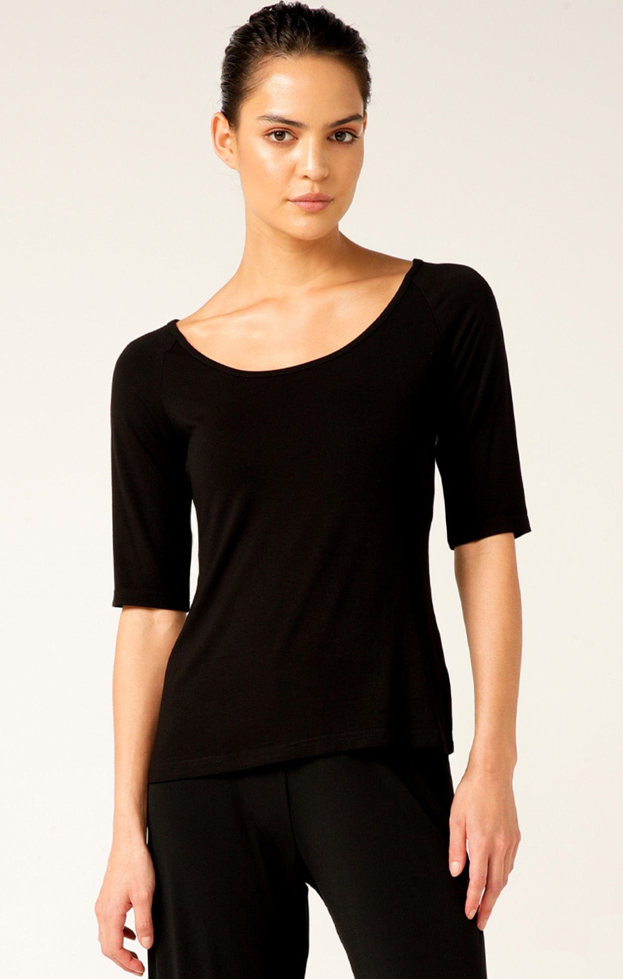 Tops Multi Occasion 3/4 SLEEVE TOP IN BLACK