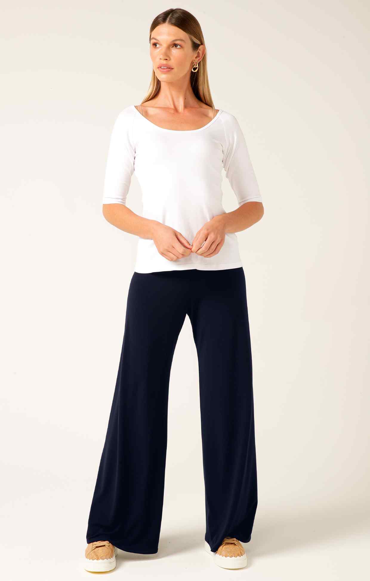 Tops Multi Occasion 3/4 SLEEVE TOP IN WHITE