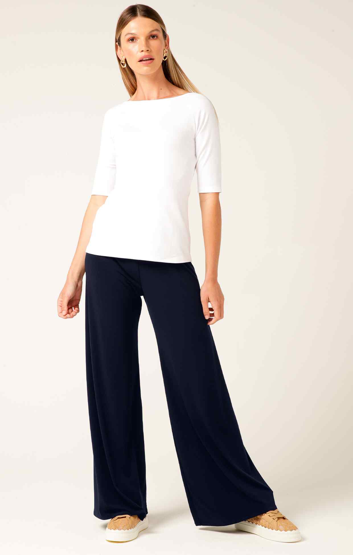 Tops Multi Occasion 3/4 SLEEVE TOP IN WHITE