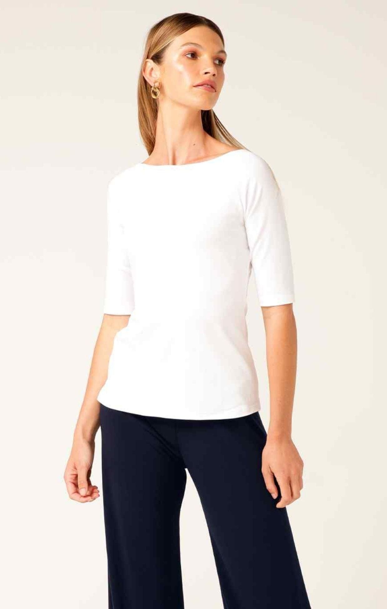 Tops Multi Occasion 3/4 SLEEVE TOP IN WHITE