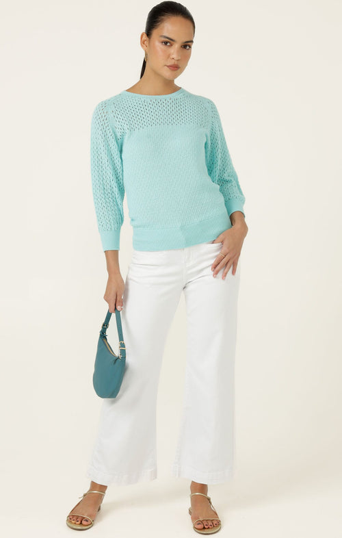 Pants Multi Occasion FREYA WIDE LEG JEAN IN WHITE