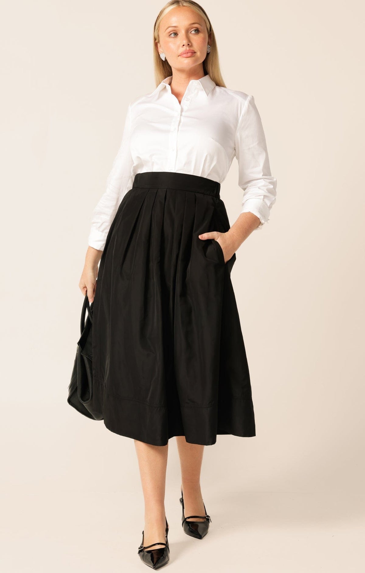 Skirts PLEATED A-LINE SKIRT