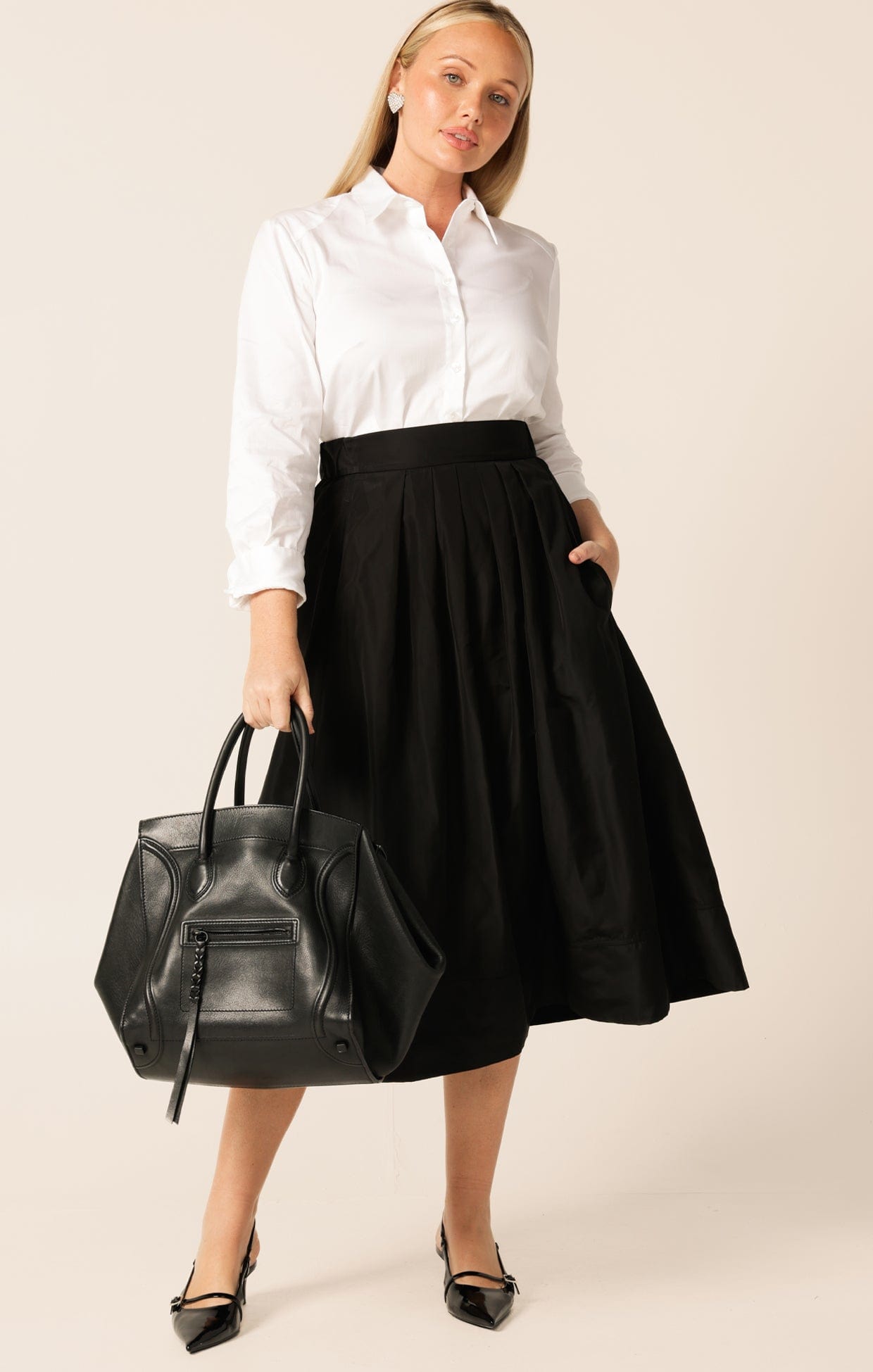 Skirts PLEATED A-LINE SKIRT