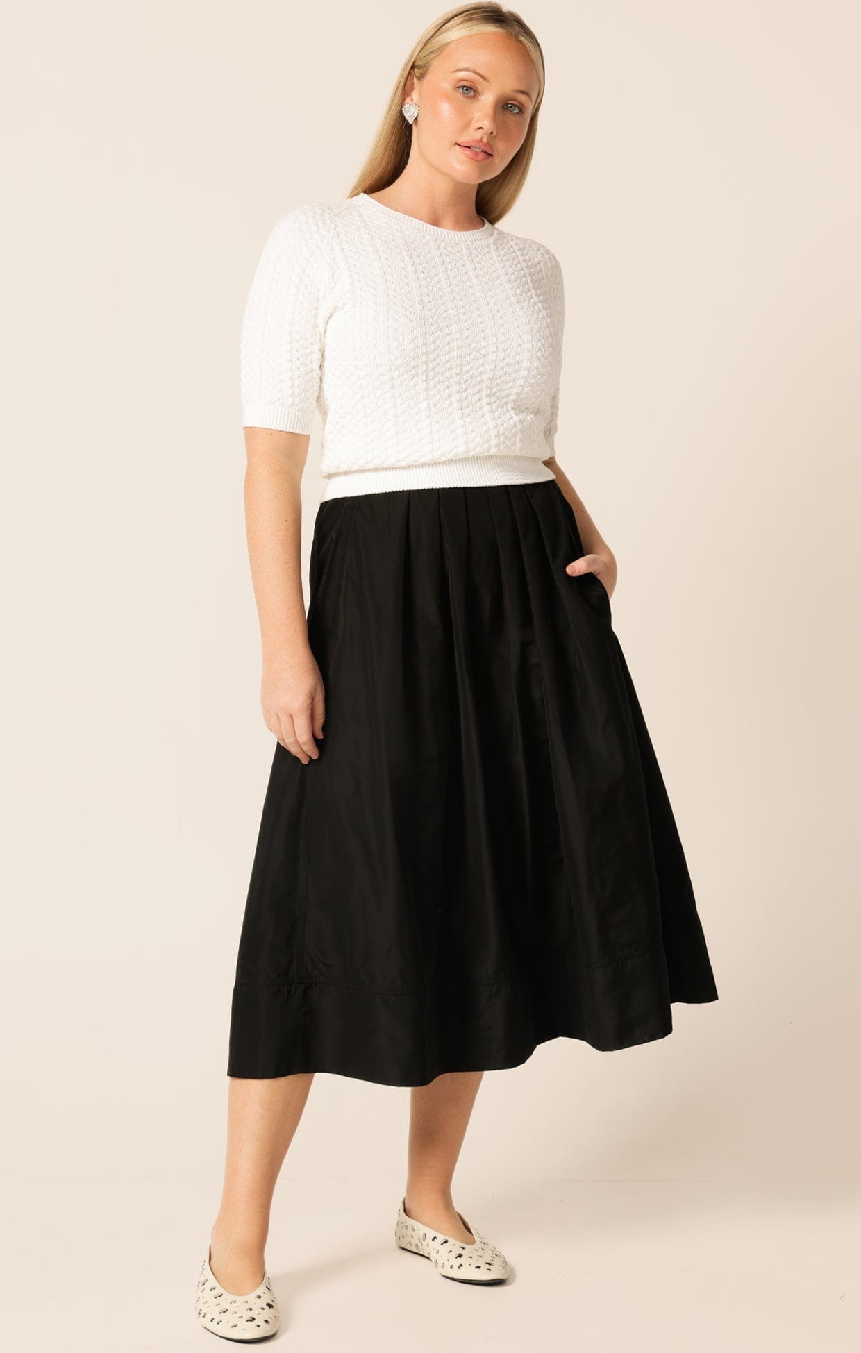 Skirts PLEATED A-LINE SKIRT