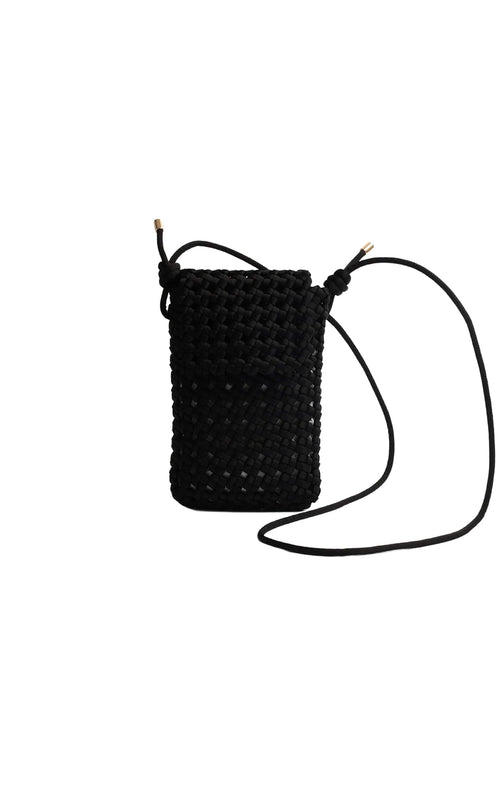 Bags OS / BLACK MERRIN WOVEN SATIN CROSSBODY BAG IN BLACK