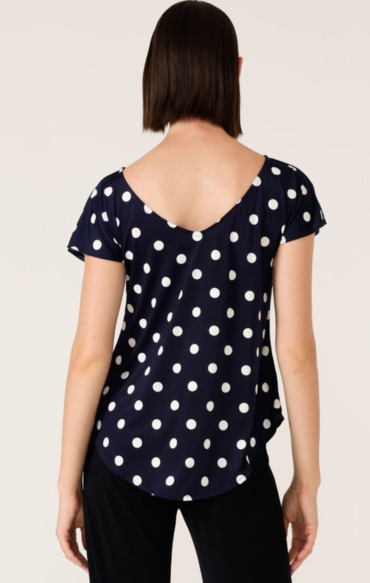 Tops Multi Occasion ANALIA TOP IN NAVY WHITE SPOT