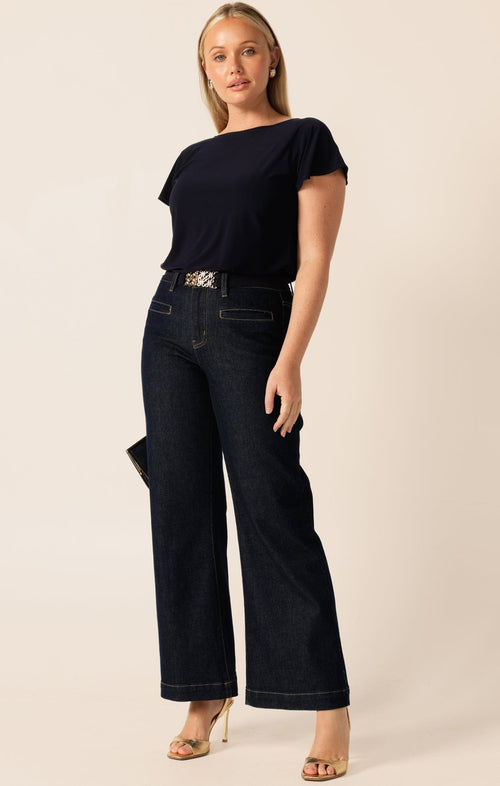 Pants Multi Occasion FREYA WIDE LEG JEAN IN INDIGO