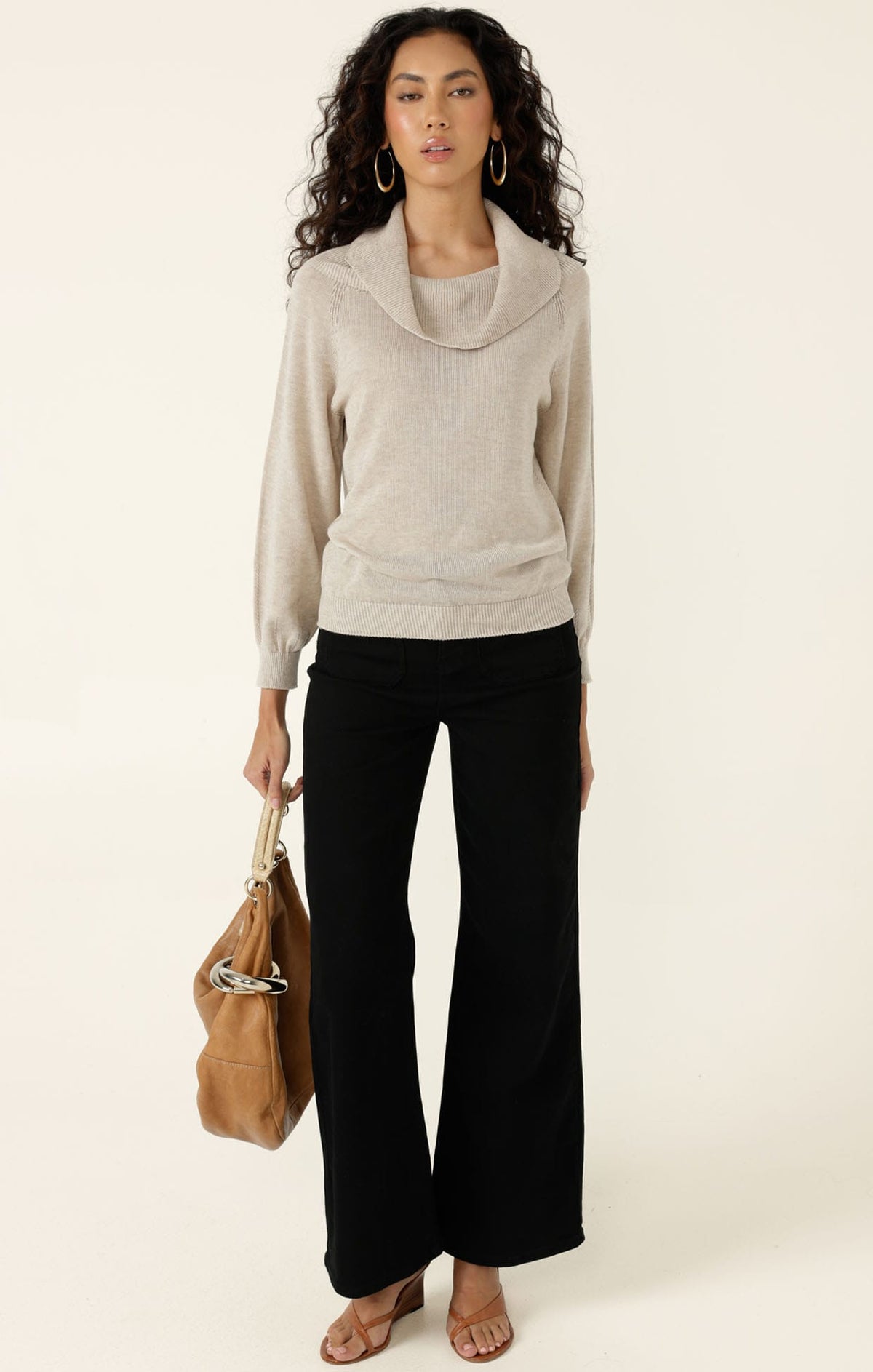 Knitwear ANDRENA KNIT TOP IN OATMEAL