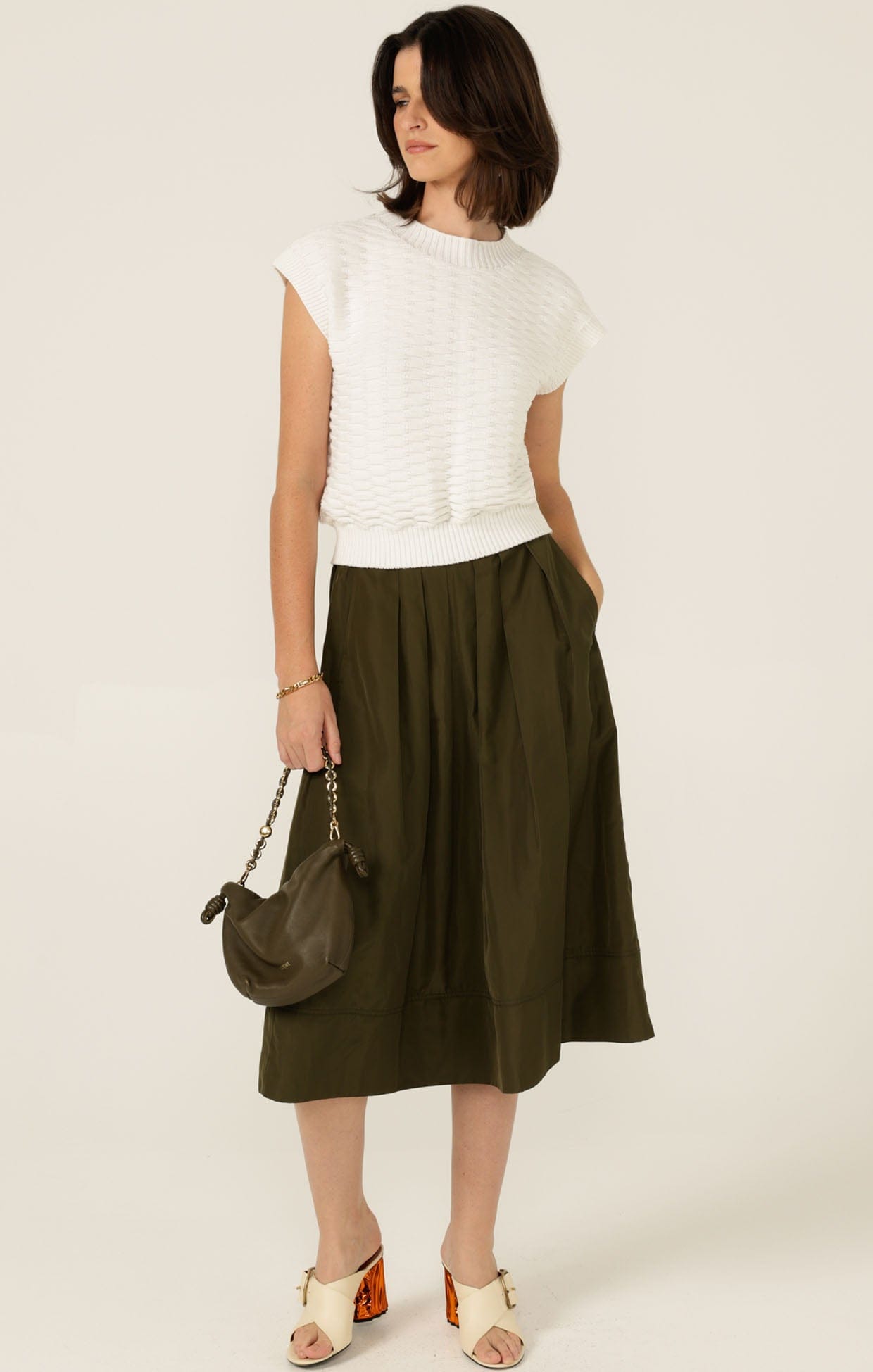 Knitwear BUBBLE KNIT TOP IN IVORY