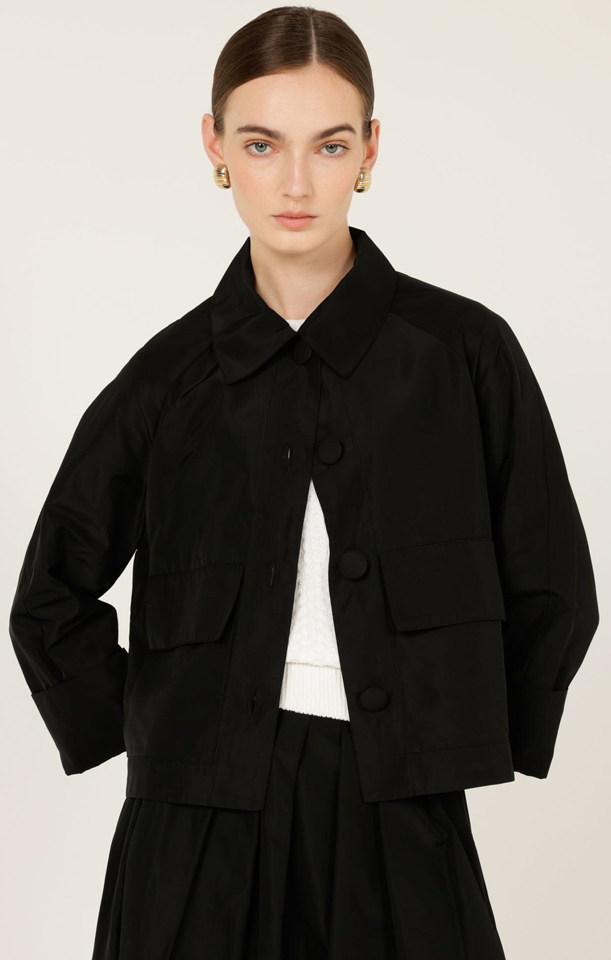Jackets Multi Occasion BUTTON UP CROPPED JACKET