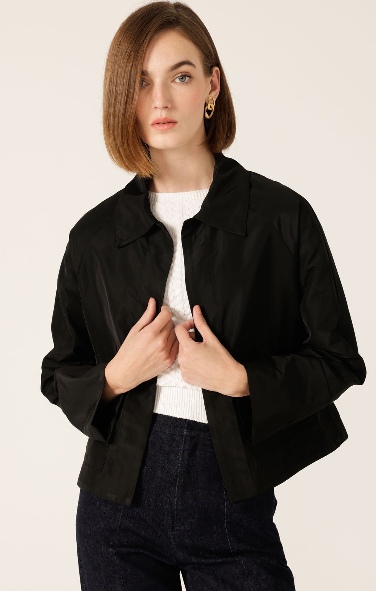 Jackets Multi Occasion BUTTON UP CROP JACKET