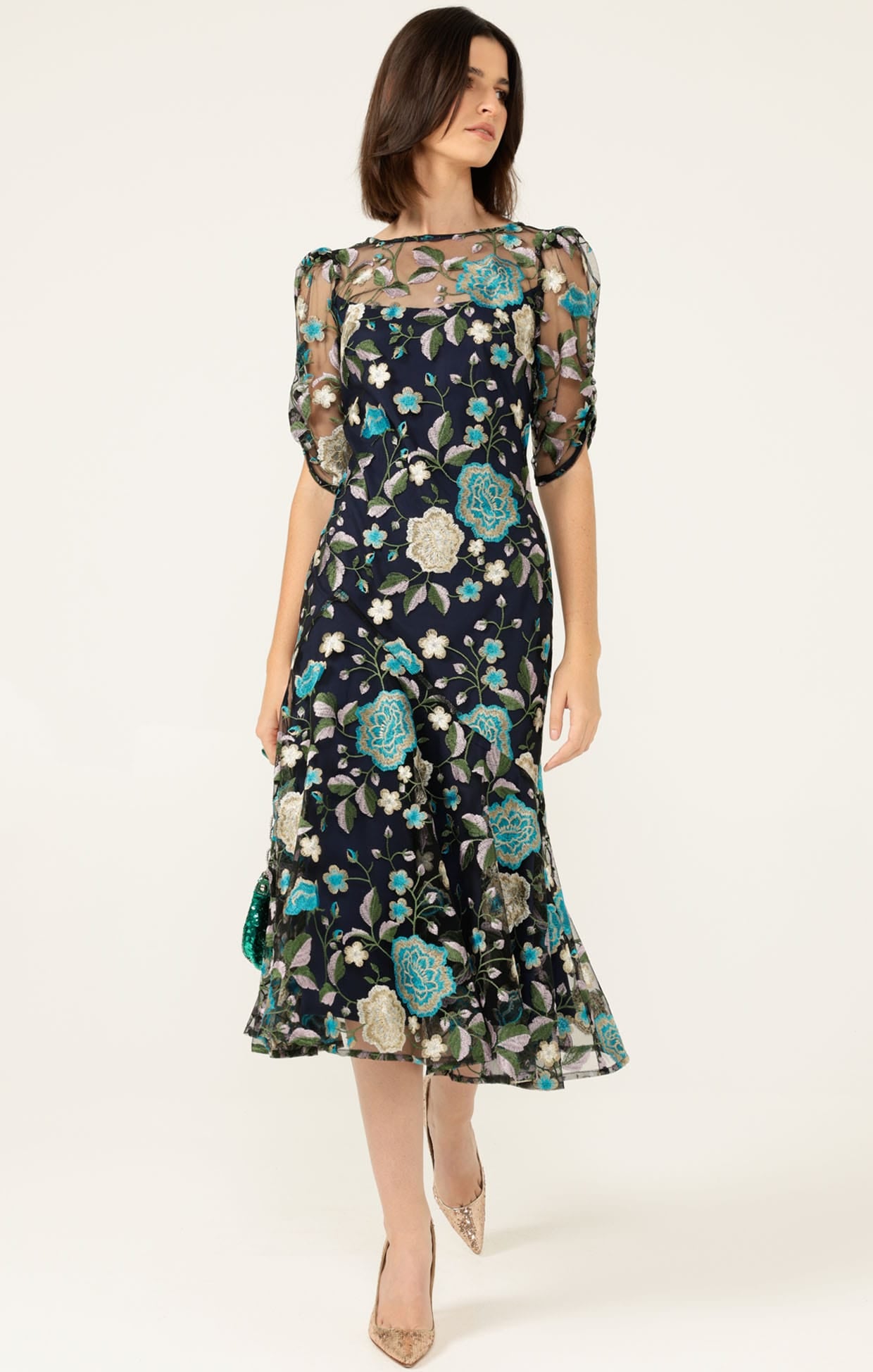 Dresses Events CARDELINA DRESS IN NAVY AQUA