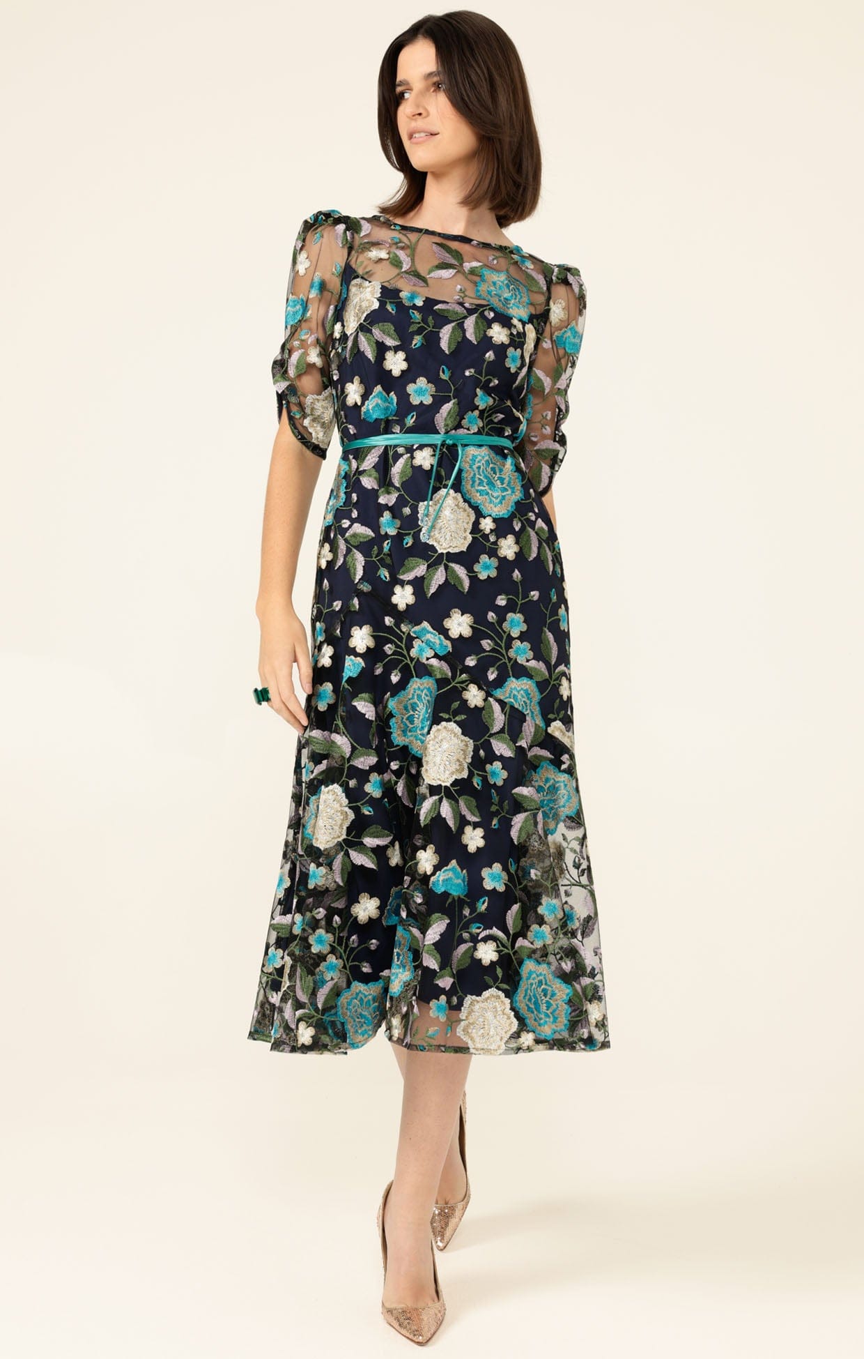 Dresses Events CARDELINA DRESS IN NAVY AQUA