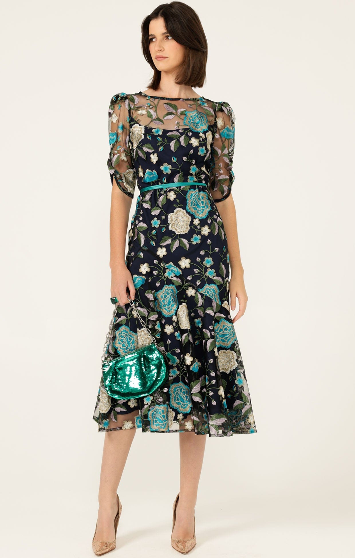 Dresses Events CARDELINA DRESS IN NAVY AQUA