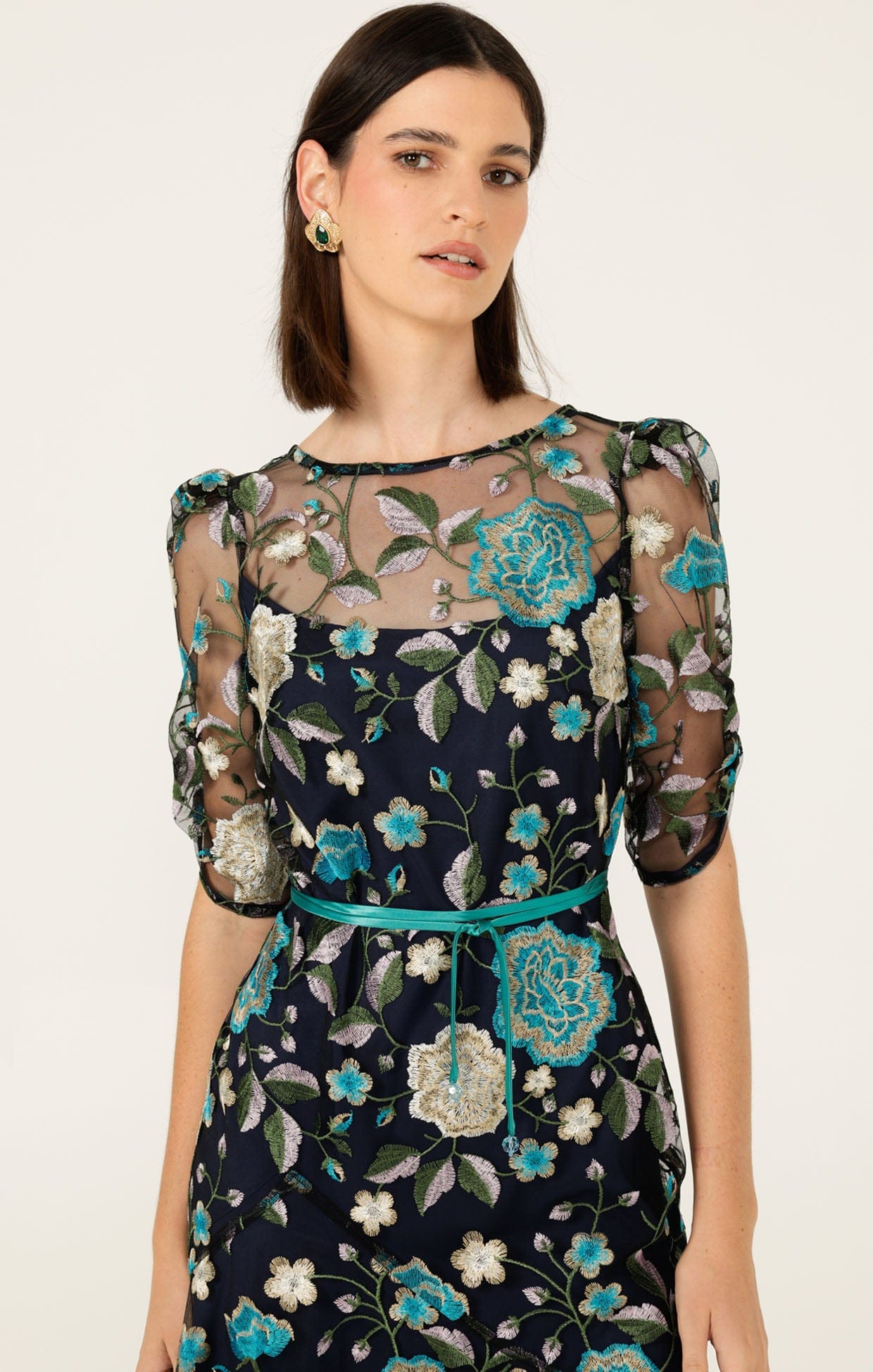Dresses Events CARDELINA DRESS IN NAVY AQUA