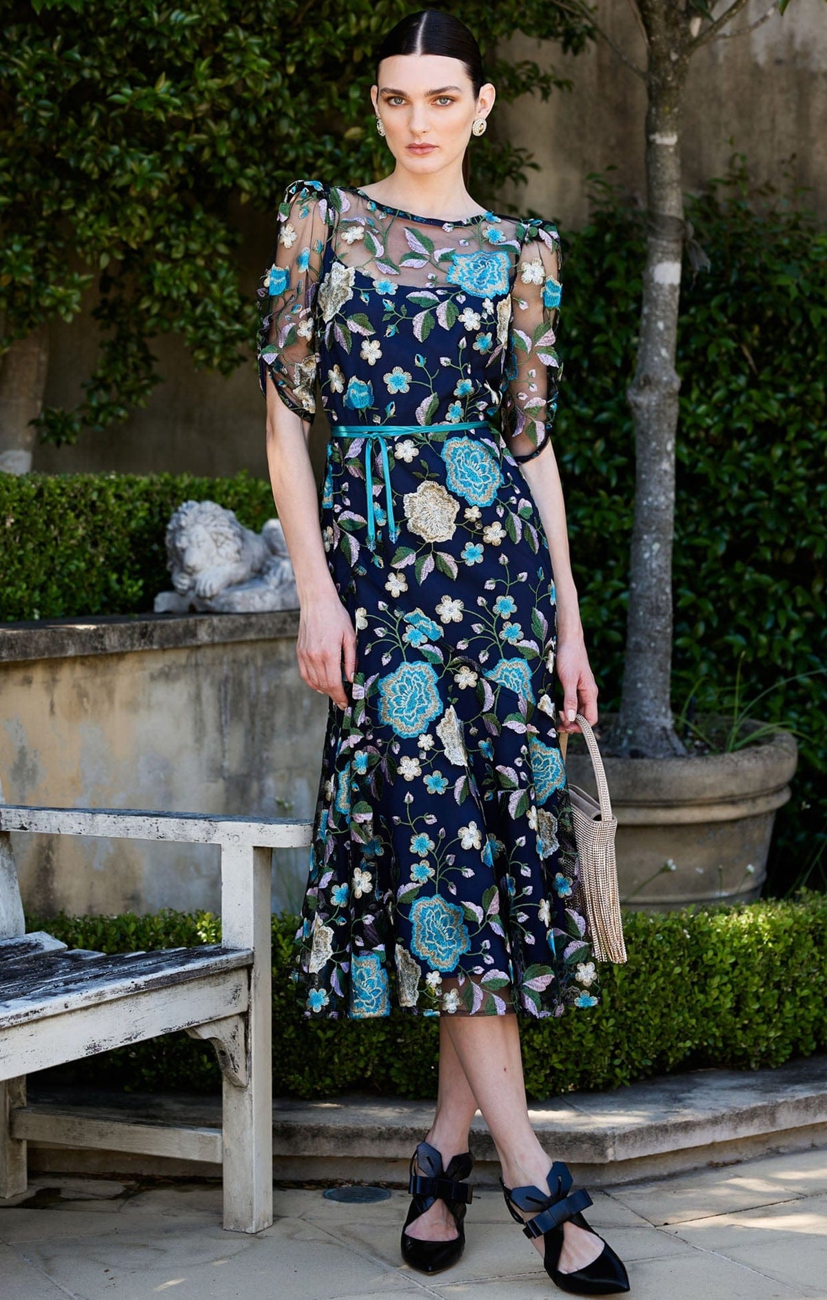Dresses Events CARDELINA DRESS IN NAVY AQUA