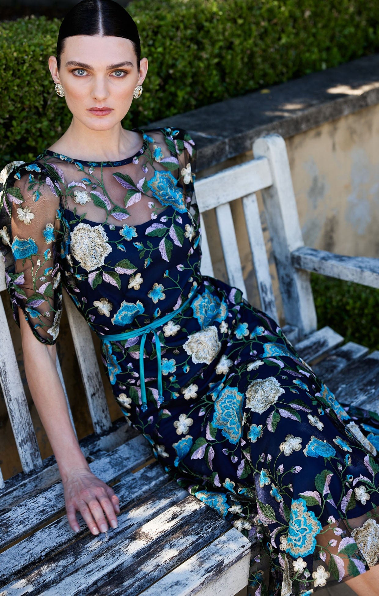 Dresses Events CARDELINA DRESS IN NAVY AQUA