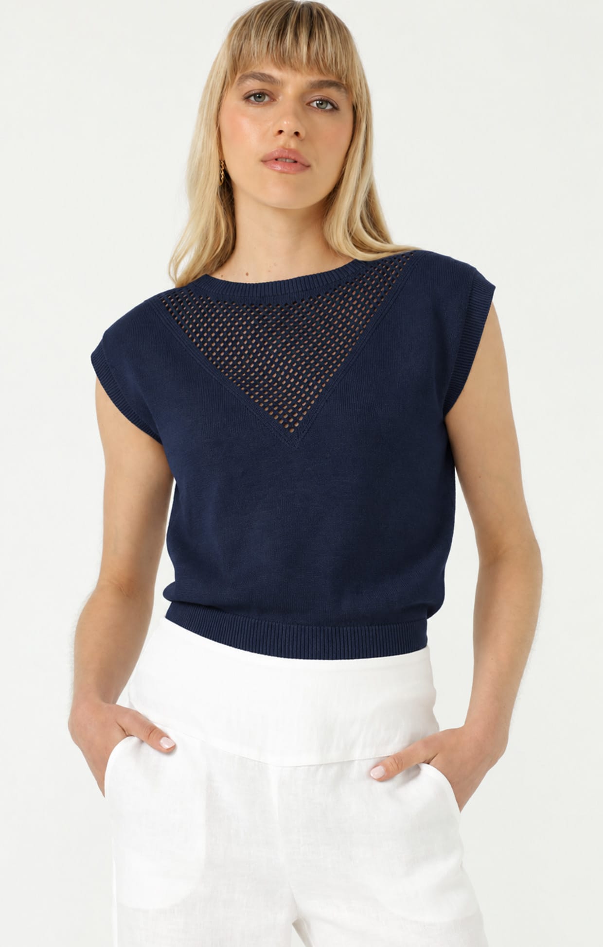 Knitwear CHLOE KNIT TOP IN NAVY