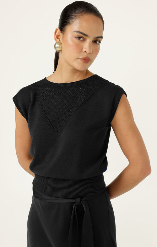 Knitwear CHLOE KNIT TOP IN BLACK