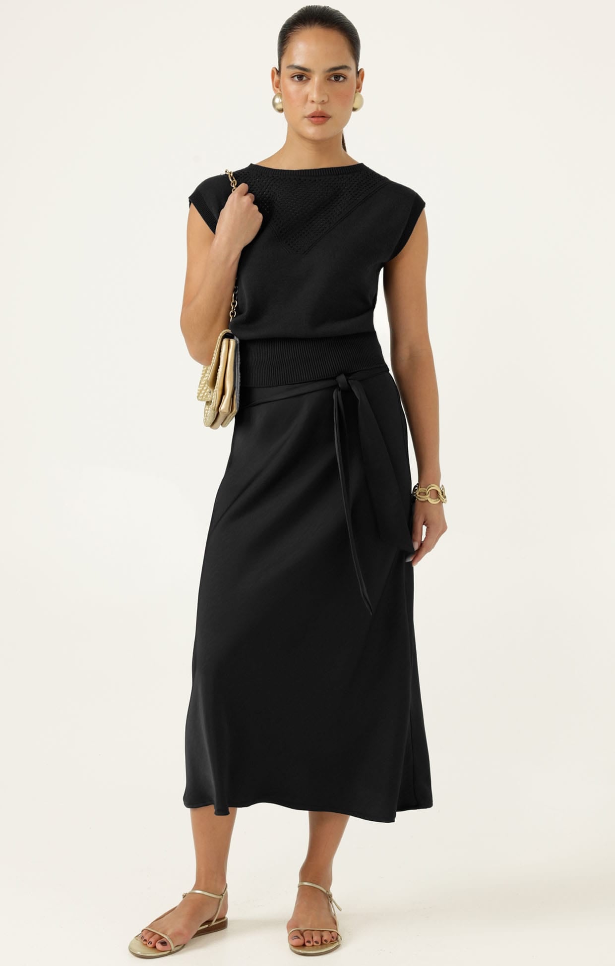 Knitwear CHLOE KNIT TOP IN BLACK