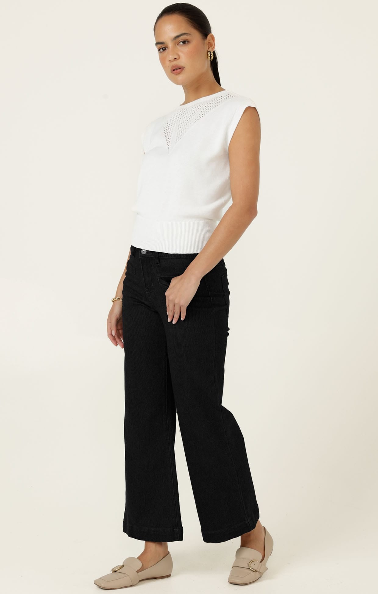 Knitwear CHLOE KNIT TOP IN WHITE