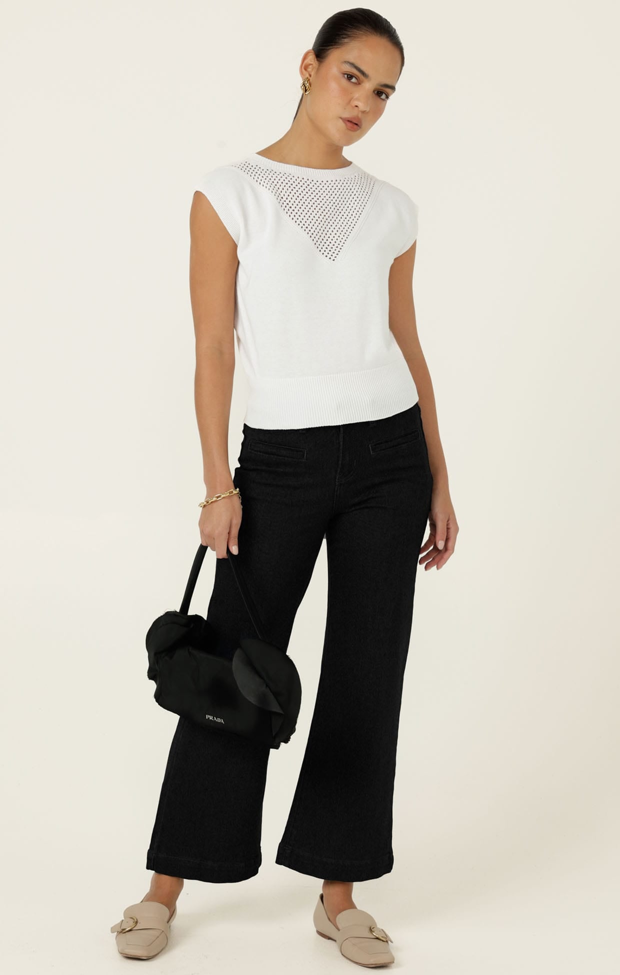 Knitwear CHLOE KNIT TOP IN WHITE