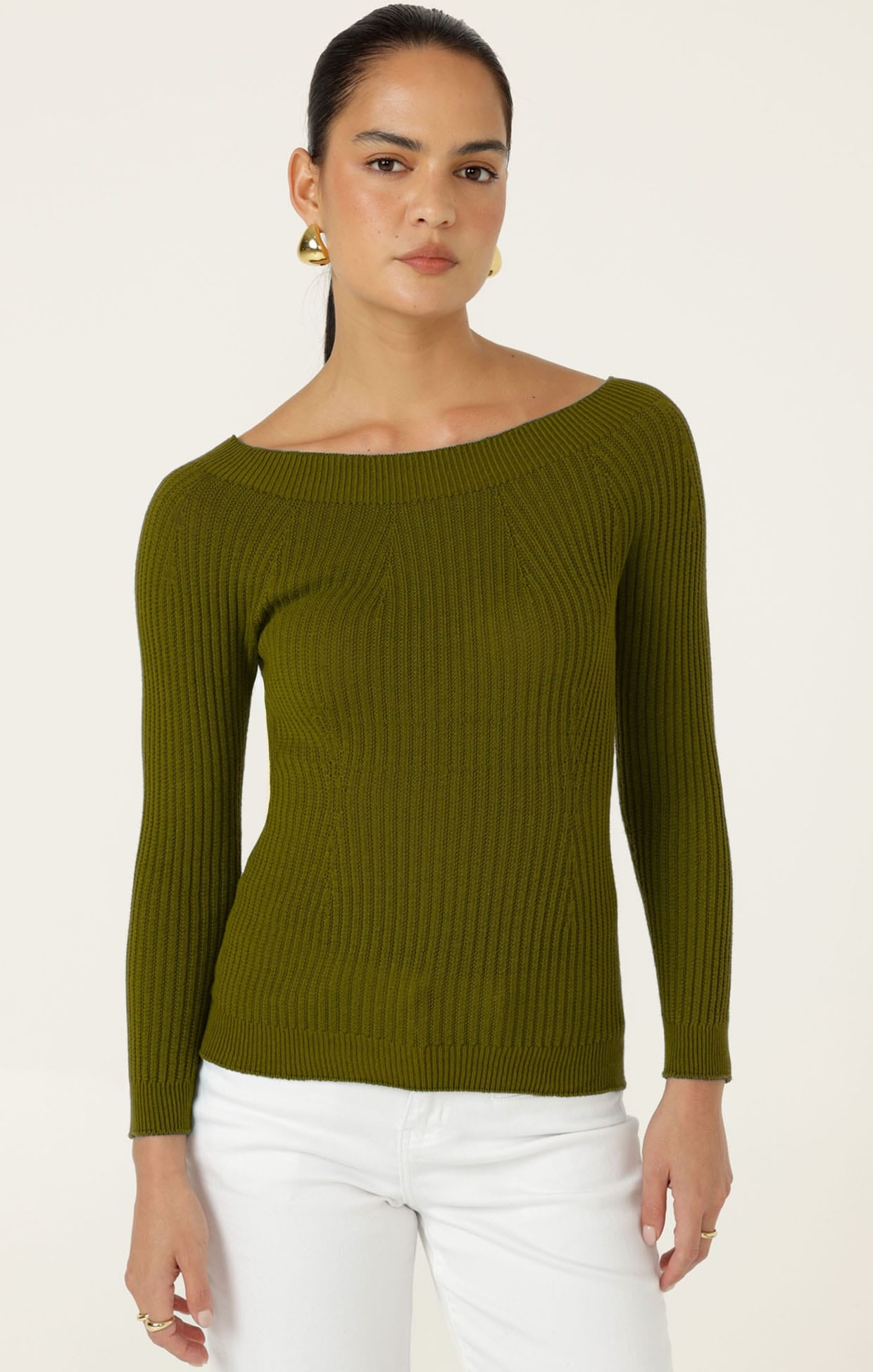 Knitwear CLAIRE KNIT IN OLIVE