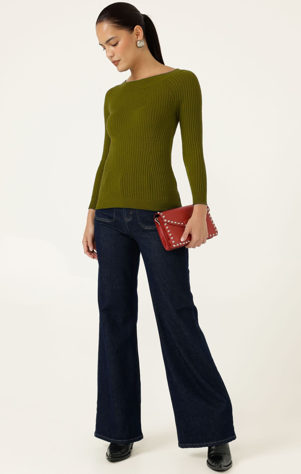 Knitwear CLAIRE KNIT IN OLIVE