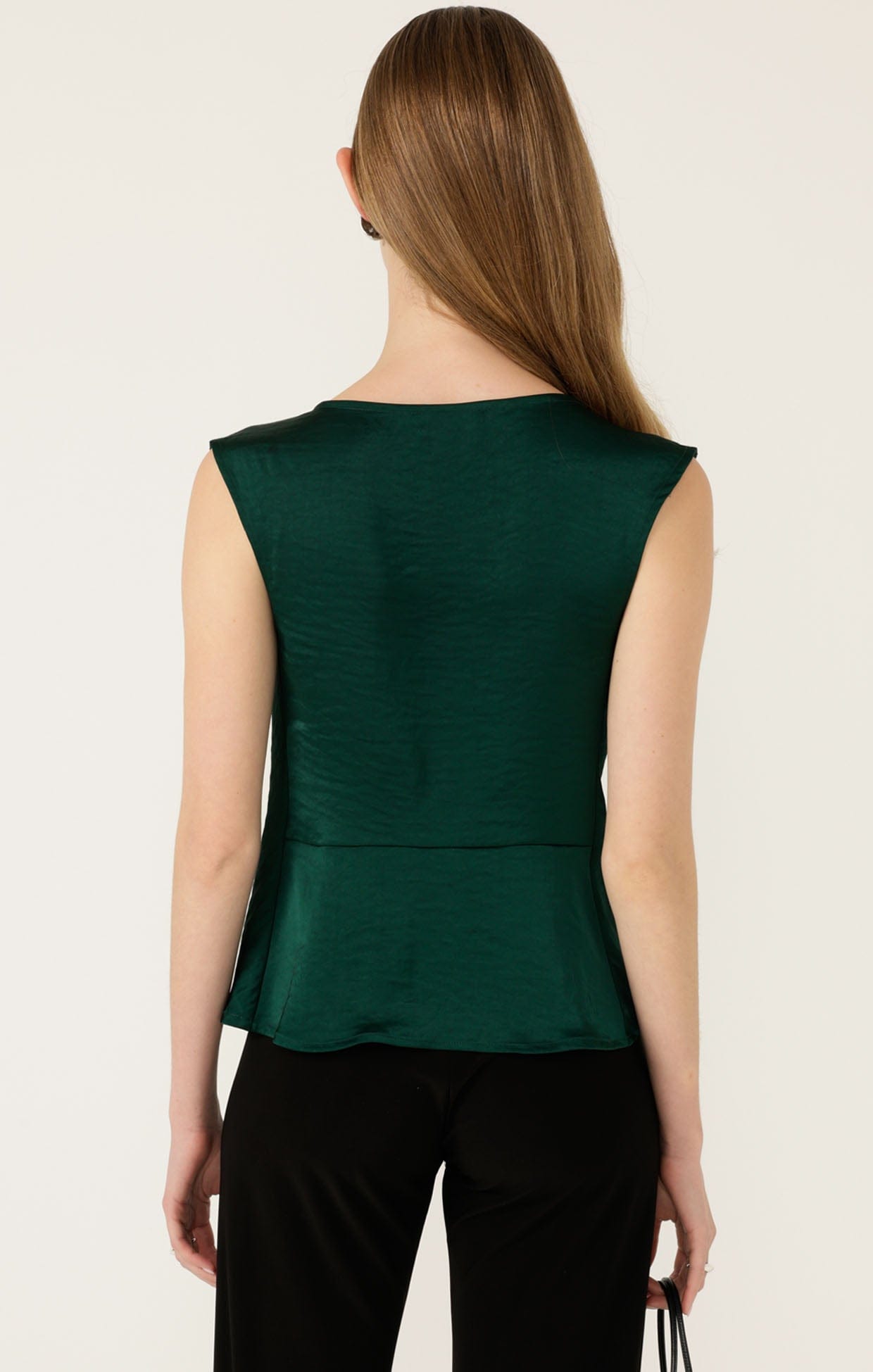 Tops Multi Occasion COWL BIAS TOP IN EMERALD