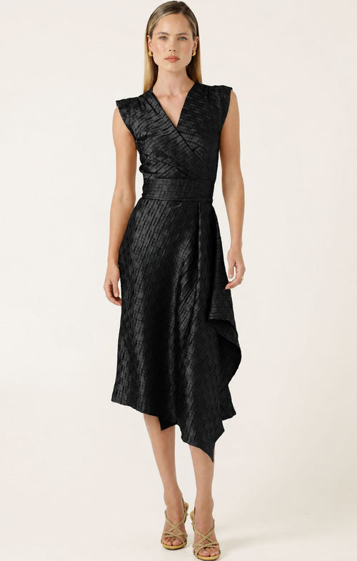 Dresses Multi Occasion CROWN WRAP DRESS IN BLACK