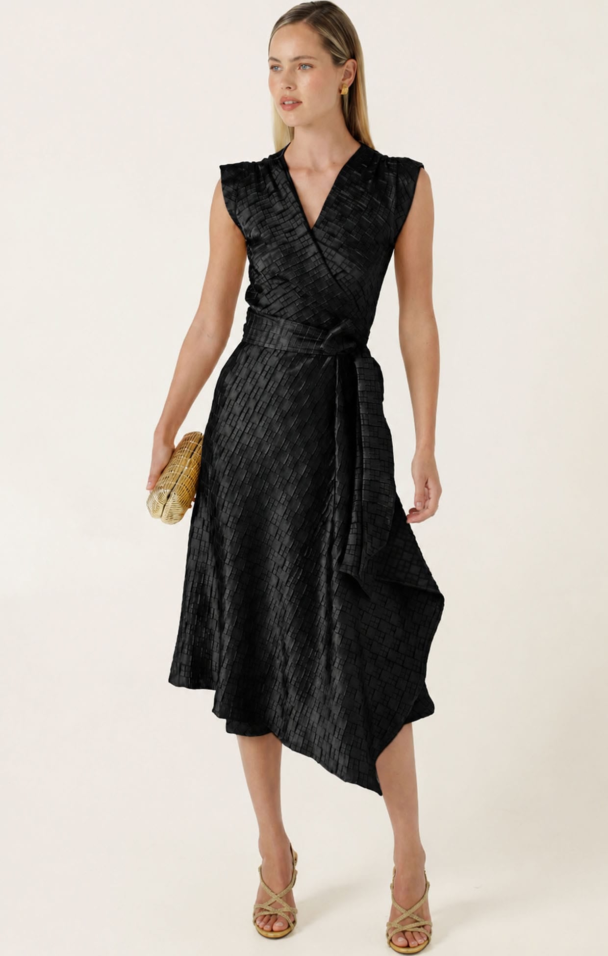 Dresses Multi Occasion CROWN WRAP DRESS IN BLACK