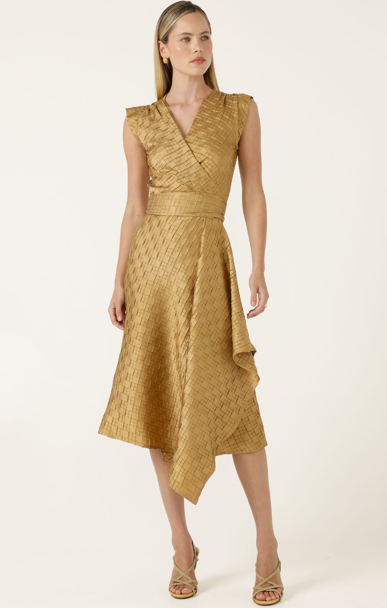 Dresses CROWN WRAP DRESS IN GOLD