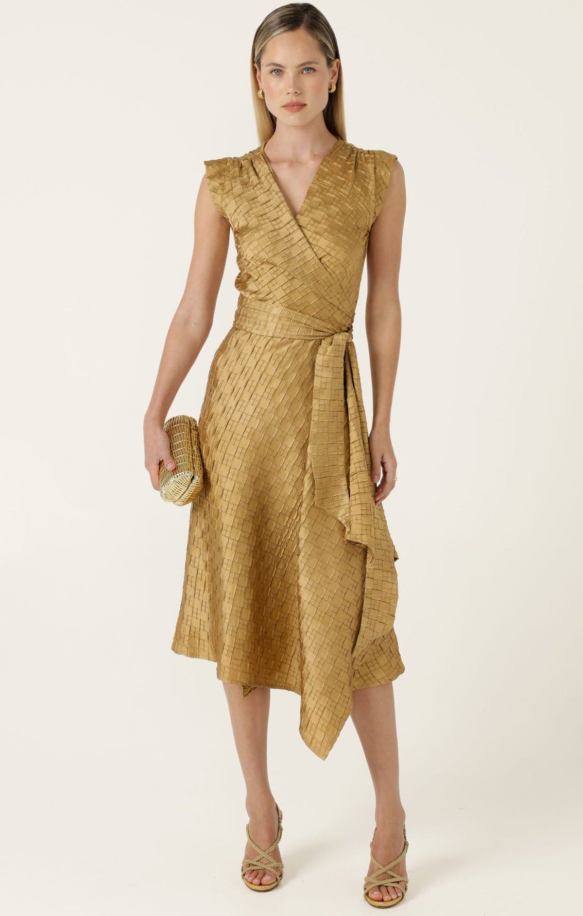 Dresses CROWN WRAP DRESS IN GOLD