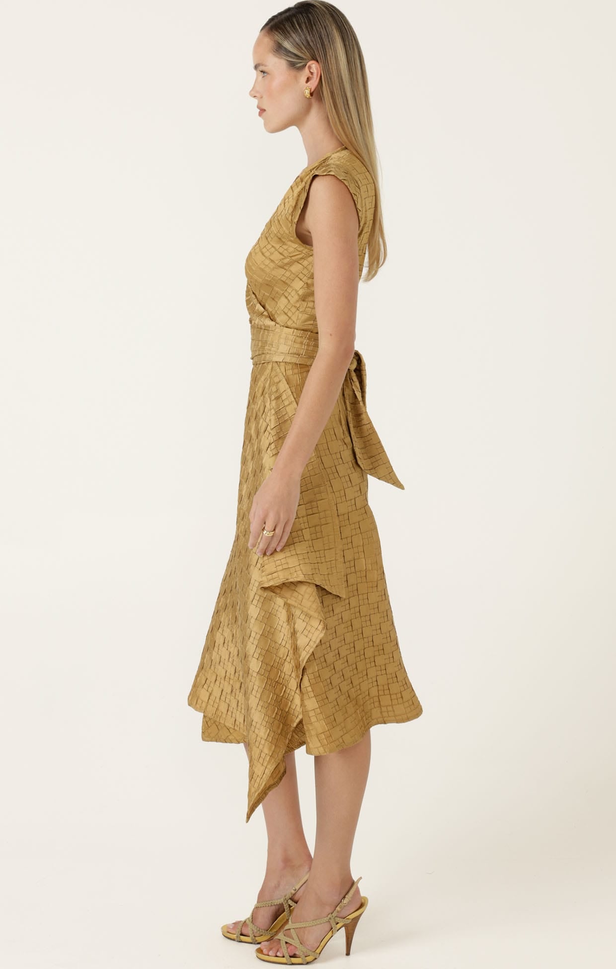 Dresses CROWN WRAP DRESS IN GOLD