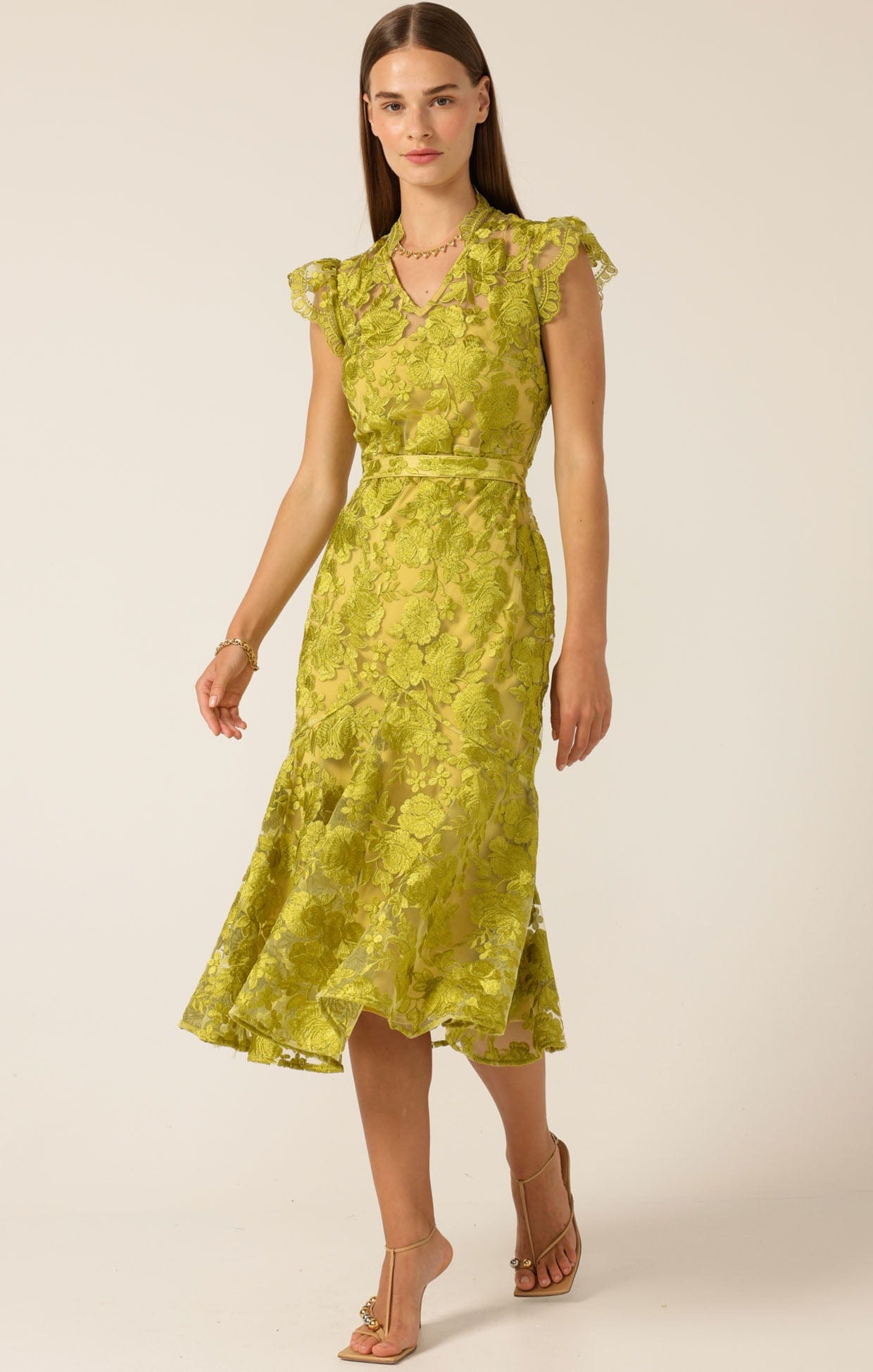 Dresses Events DELPHINE DRESS CHARTREUSE