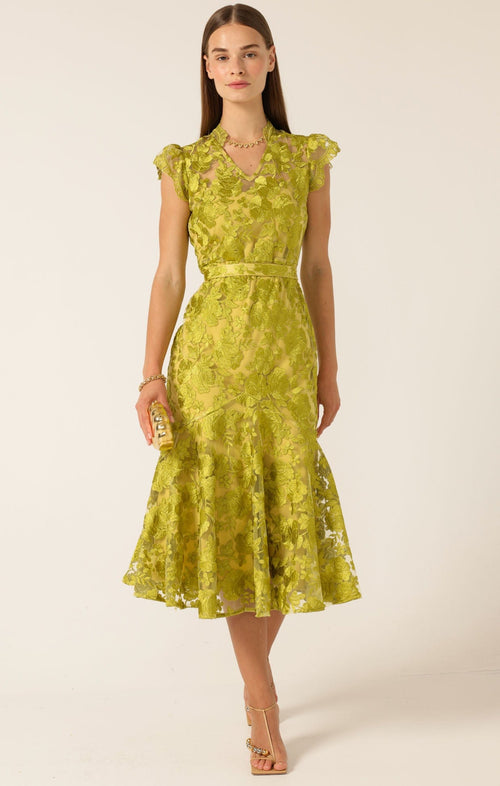 Dresses Events DELPHINE DRESS CHARTREUSE