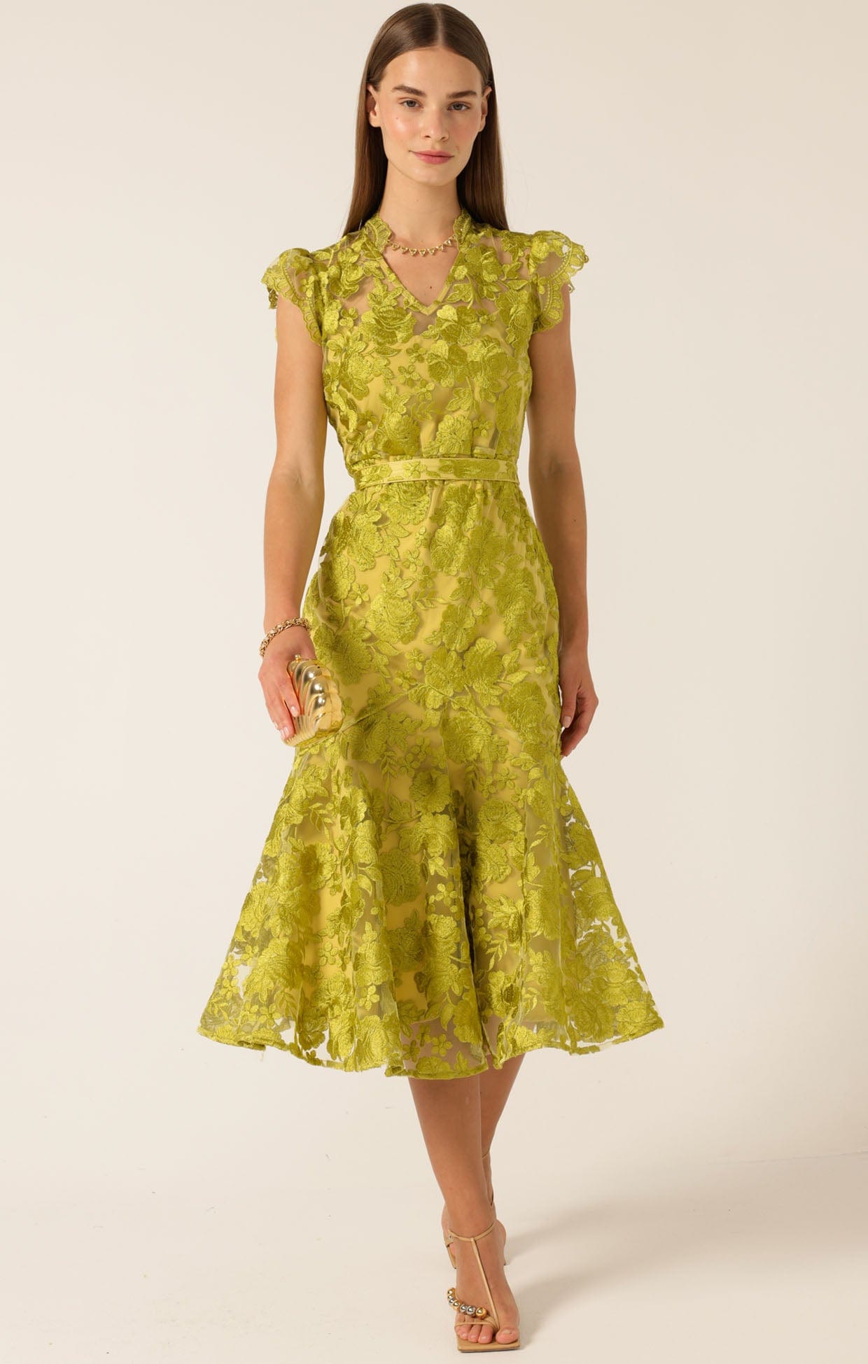 Dresses Events DELPHINE DRESS CHARTREUSE