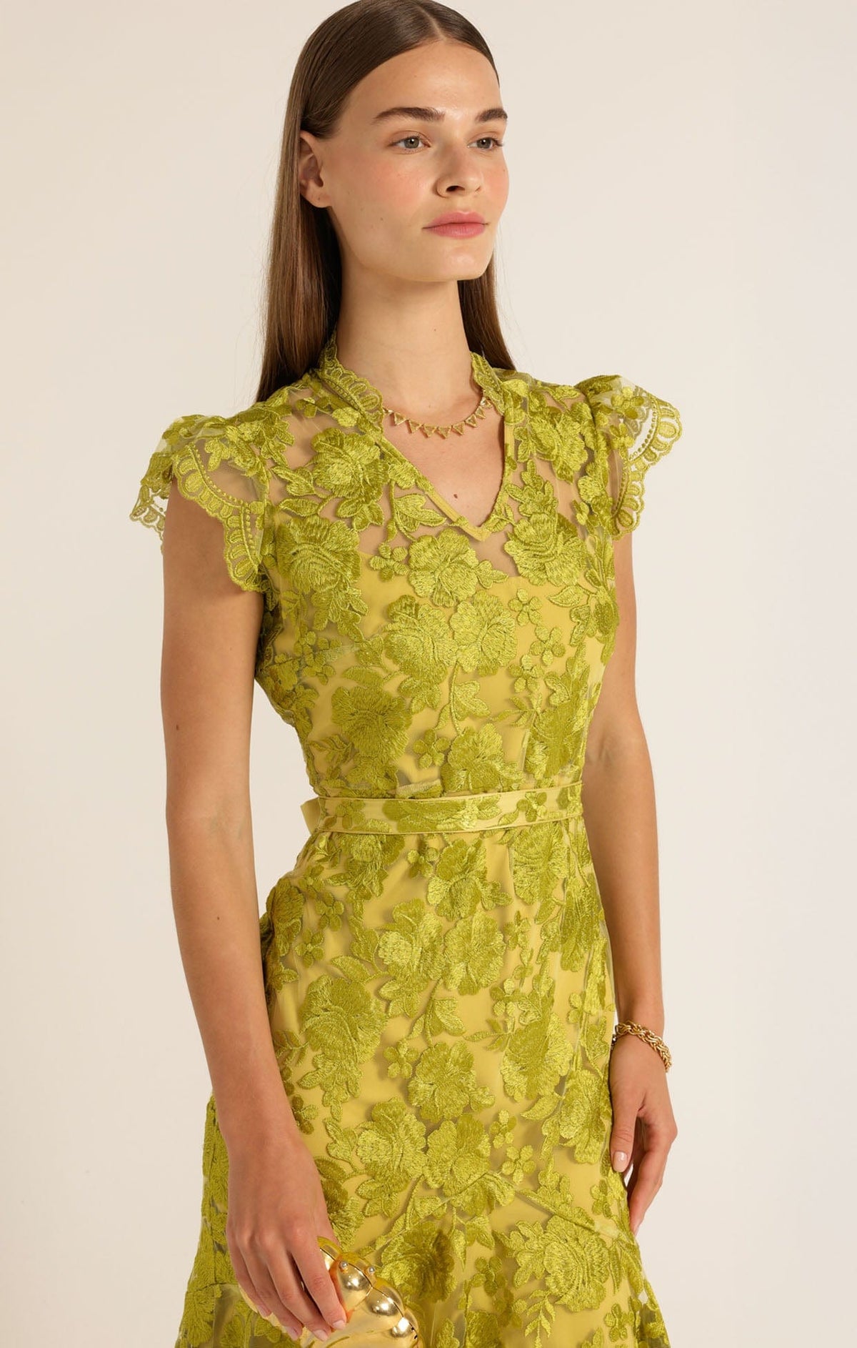 Dresses Events DELPHINE DRESS CHARTREUSE