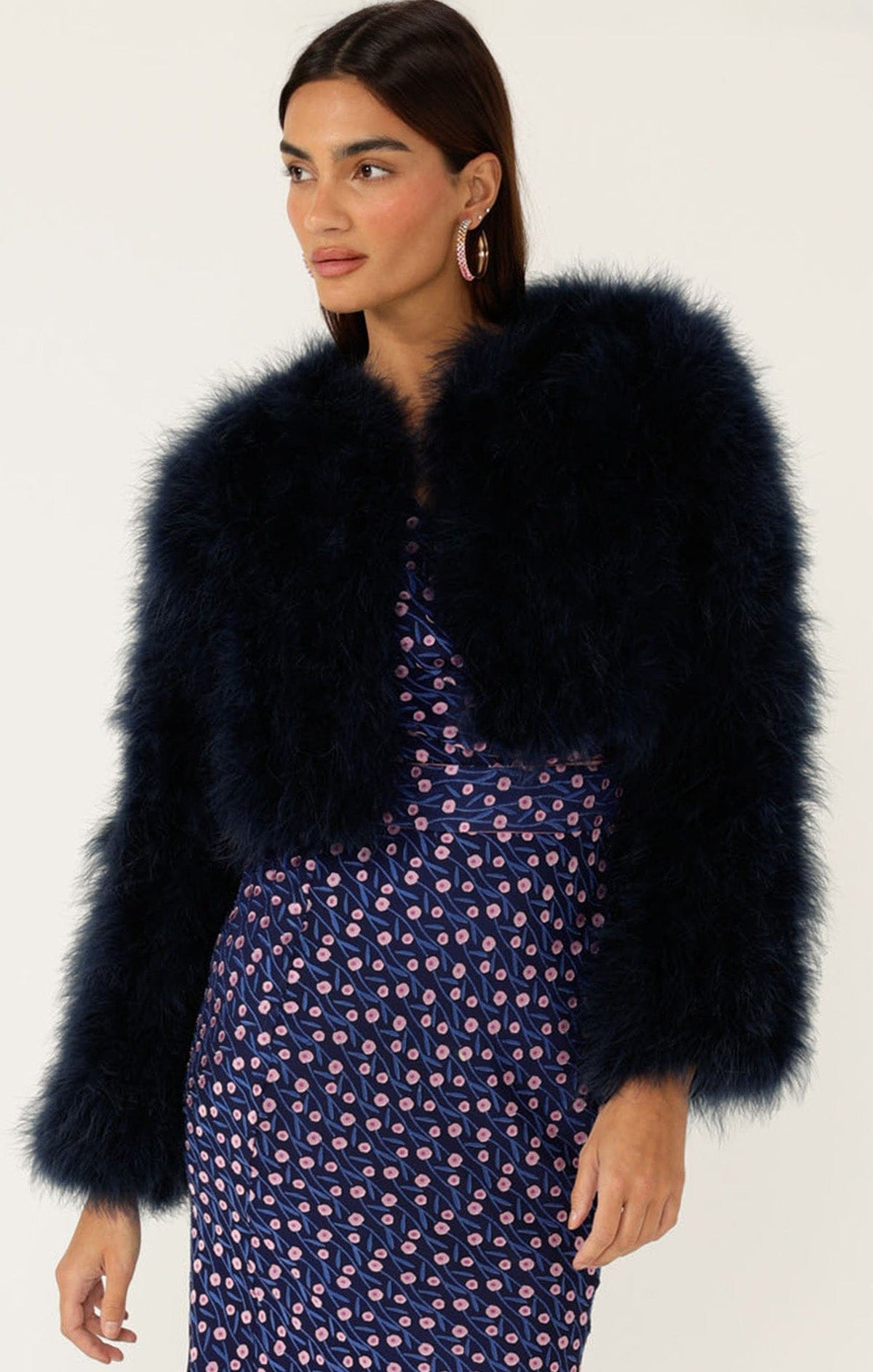 Jackets Multi Occasion LUXE FEATHER JACKET IN NAVY