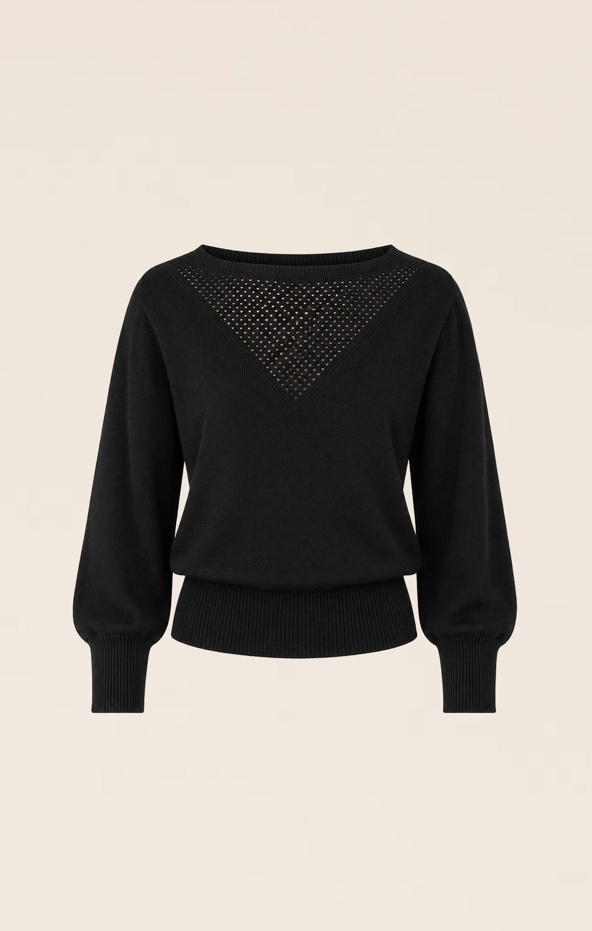 Knitwear CHLOE 3/4 SLEEVE KNIT TOP IN BLACK