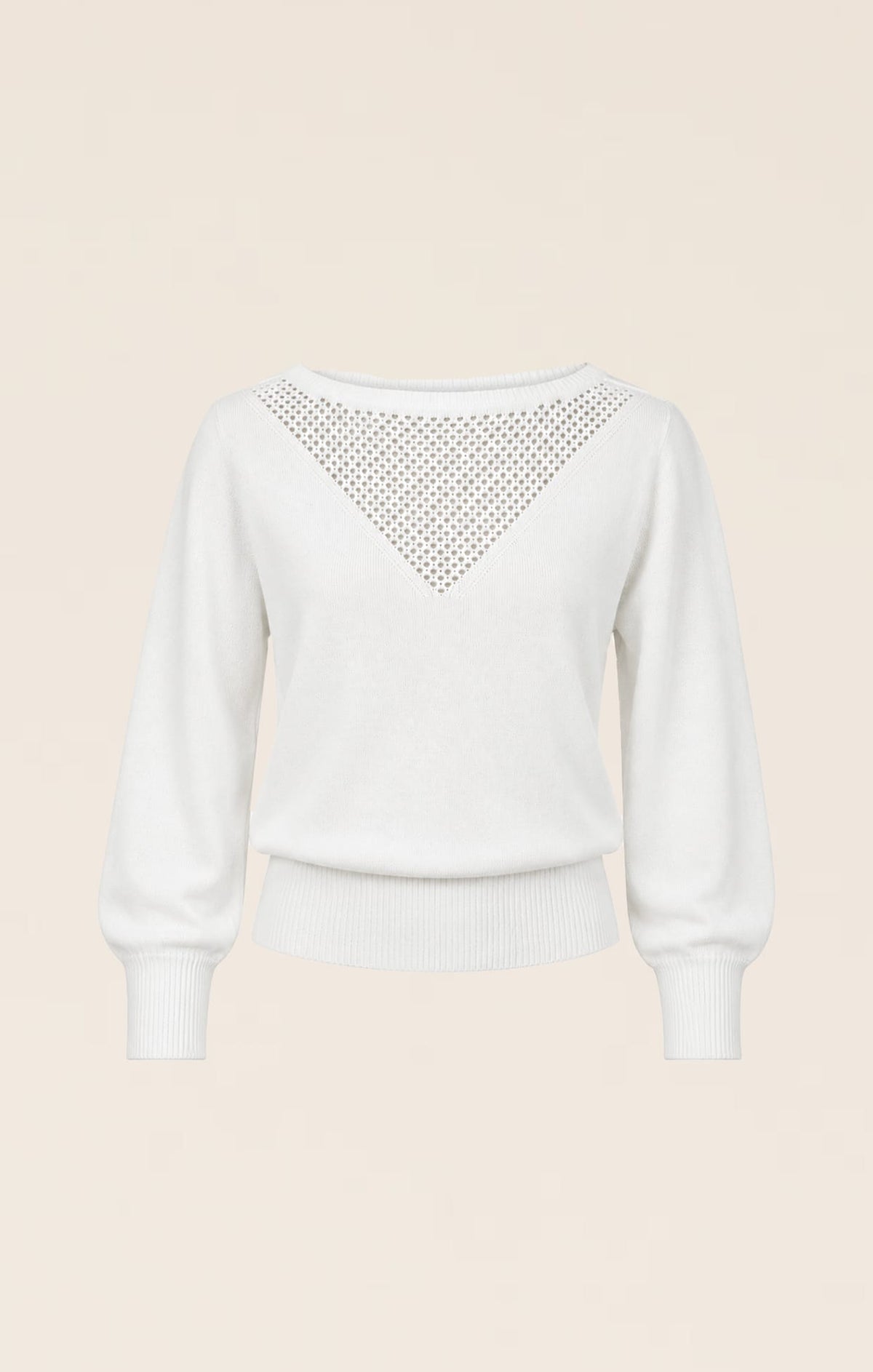 Knitwear CHLOE 3/4 SLEEVE KNIT TOP IN WHITE