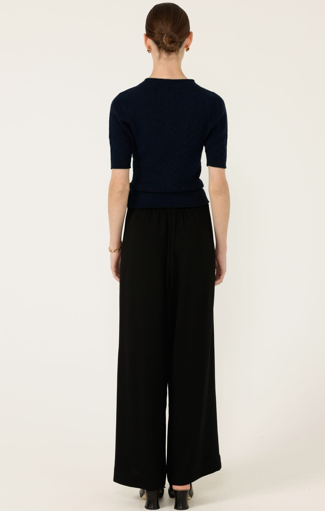 Knitwear SHORT SLEEVE GROVE KNIT TOP IN NAVY