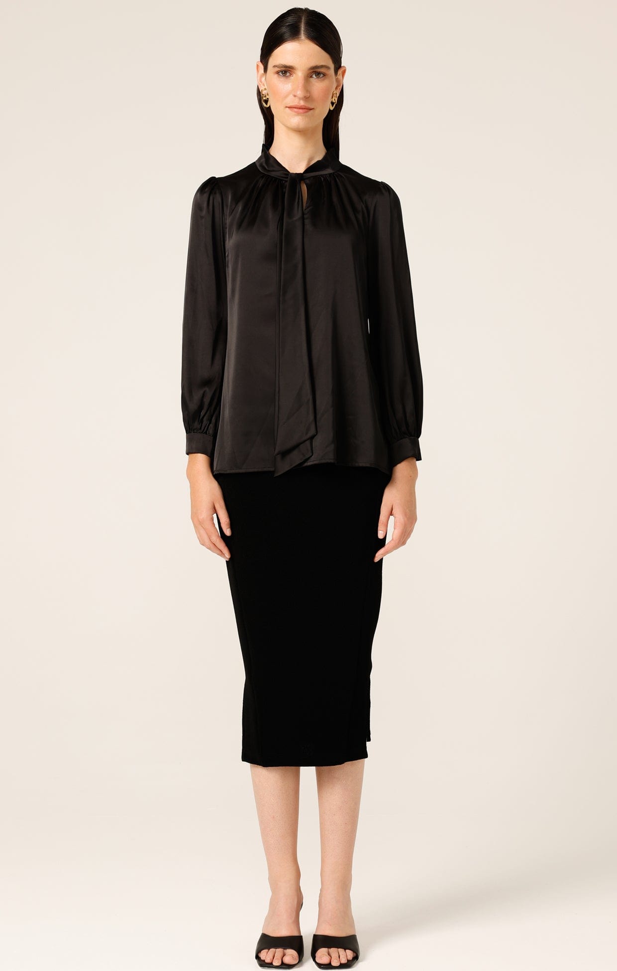 Tops Multi Occasion HATCHIE BLOUSE IN BLACK